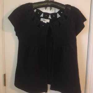 Geometric Neckline Short-sleeve Cardigan